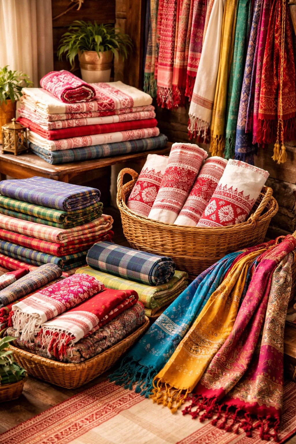 Gamosas, Towels, Lungis, Bedsheets, and Stoles  image