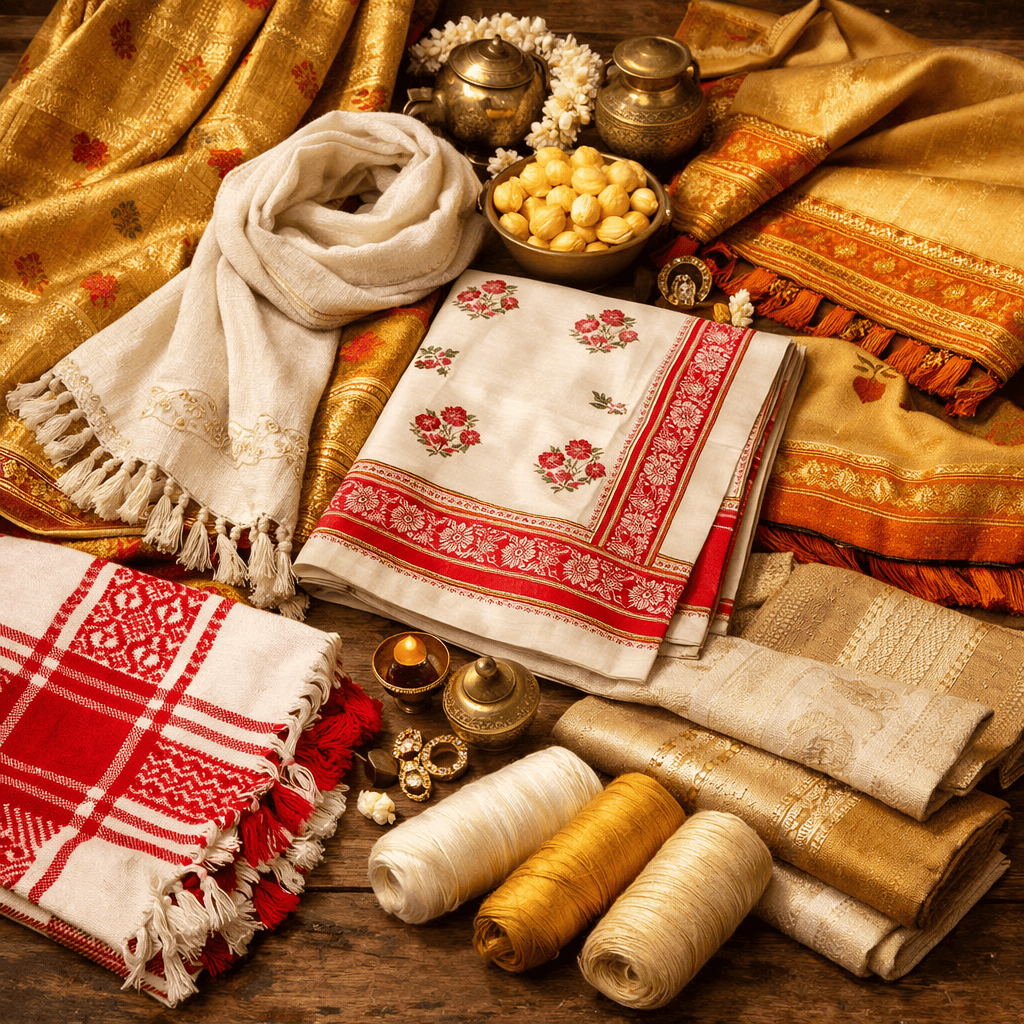 Golden Muga, Eri, and Pat Mulberry Silks image